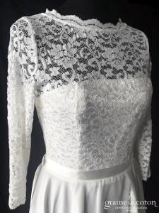 Swing - Robe courte en mousseline et dentelle