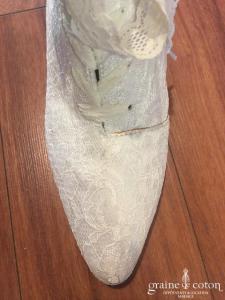 Boutique du haut talon - Bottines en dentelle ivoire clair