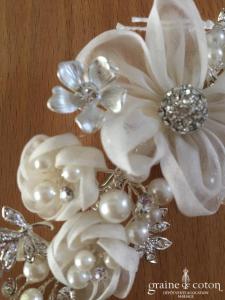 Bianco Evento - Peigne / coiffe fleurs perles et strass