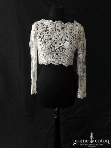 Eglantine Création - Boléro à manches en guipure ivoire clair