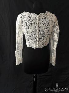 Eglantine Création - Boléro à manches en guipure ivoire clair