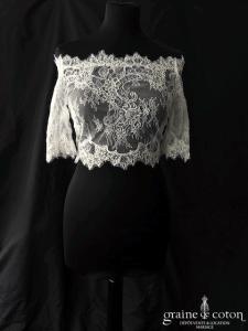 Rosa Clara - Boléro en fine dentelle encolure bateau et manches 3/4