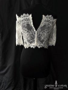 Rosa Clara - Boléro en fine dentelle encolure bateau et manches 3/4