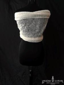 Création - Étole / cape en laine ivoire