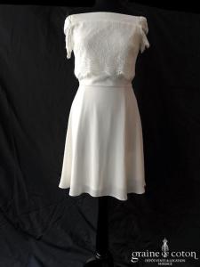 Elise Ryan - Robe courte en dentelle et crêpe