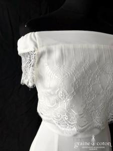 Elise Ryan - Robe courte en dentelle et crêpe