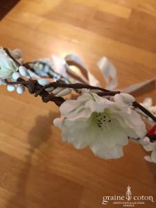 Création - Couronne de grosses et petites fleurs blanches
