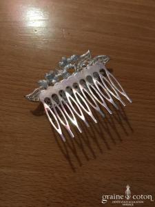 Création - Peigne strass et perle ivoire et argenté