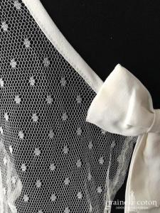 Faith Cauvin - Boléro top court en tulle plumetis ivoire clair