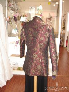 Ex-aequo - Veste brodée bordeaux et vert doré