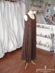 Max Mara - Robe chocolat en soie fluide