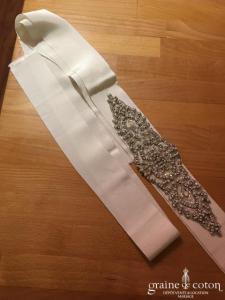 Pronovias - Ceinture ivoire gros grain avec strass