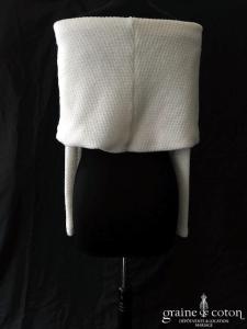 Bianco Evento - Étole / pull / boléro en laine ivoire clair