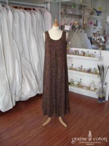 Max Mara - Robe chocolat en soie fluide