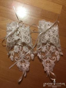 Poirier - Mitaines en dentelle ivoire