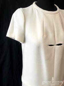 Cacharel - Robe courte en laine vierge ivoire