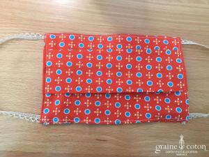 Création Graine de coton - Masque enfant fait main en coton et dentelle à plis triple épaisseur et poche à filtre