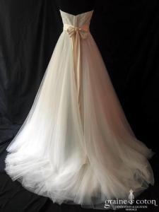 Lilly - Création bustier en dentelle et tulle ivoire