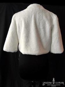 Bianco Evento - Boléro / manteau / veste en fausse fourrure ivoire