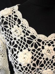 PinKiss - Top pull en crochet ivoire