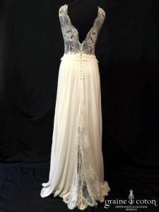 Jordana et Laura Sitbon - Création en mousseline de soie et dentelle de Calais ivoire