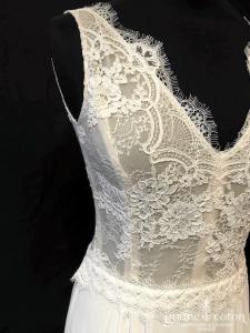 Jordana et Laura Sitbon - Création en mousseline de soie et dentelle de Calais ivoire