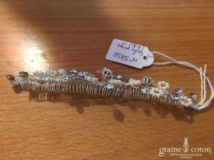 Bianco Evento - Cache peigne voile en perles ivoires nacrées et strass