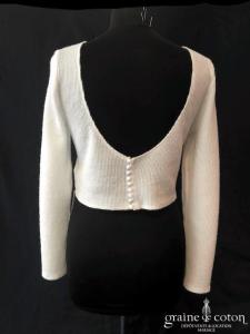 Bianco Evento - Pull gilet boléro en laine effet cachemire