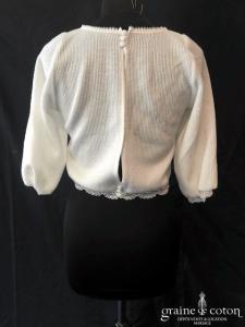 Bianco Evento - Pull court en laine effet cachemire