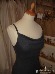 Corps sage - Robe longue en jersey gris