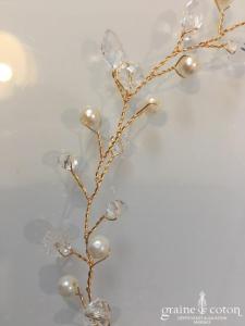 Création - Headband en perles ivoire et transparentes