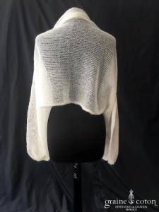 La fée Mohair - Étole à manches couleur ivoire