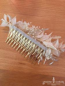 Les couronnes de Victoire - Peigne Wendy en fleurs stabilisées ivoires