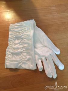 Gants longs en satin ivoire