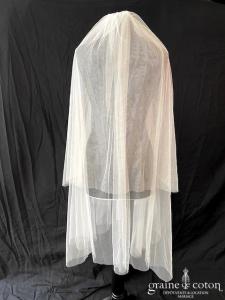 Pronovias - Voile mi-long en soft tulle ivoire fluide