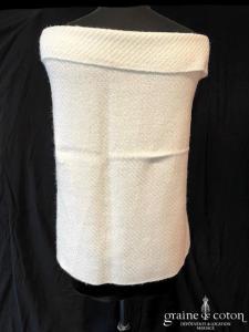 Création - Étole ivoire douce en laine et coton