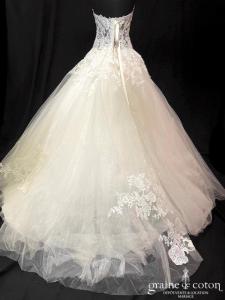 Agora - Robe princesse en tulle pailleté et dentelle ivoire