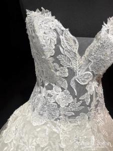 Agora - Robe princesse en tulle pailleté et dentelle ivoire