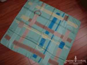 Lancel - Foulard en soie bleu turquoise