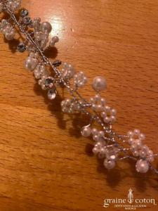 Pronovias - Bijou de tête en perles et strass argenté