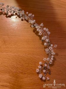 Pronovias - Bijou de tête en perles et strass argenté