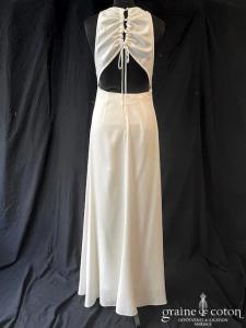 Vanessa Cocchiaro - Robe longue droite en crêpe de soie ivoire