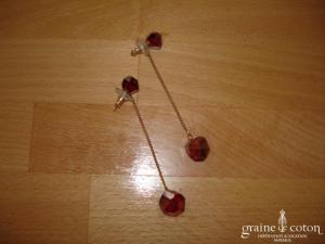 Swarovski - Boucles d'oreille en cristal rouge