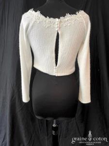 Bianco Evento - Pull court en laine effet cachemire