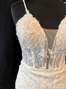 Selestia pour Paul et Nathalie - Robe sirène en dentelle et perles