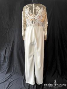 Manu Garcia - Combinaison en crêpe et dentelle ivoire