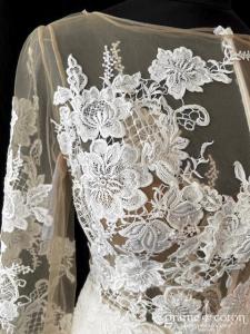 Manu Garcia - Combinaison en crêpe et dentelle ivoire