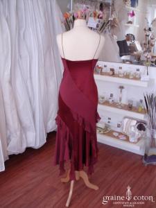 Roberto Cavalli - Robe de soirée en soie rouge sombre