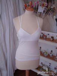 Motivi - Haut blanc avec paillettes ton sur ton