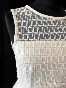 Maje - Robe patineuse courte en guipure ivoire